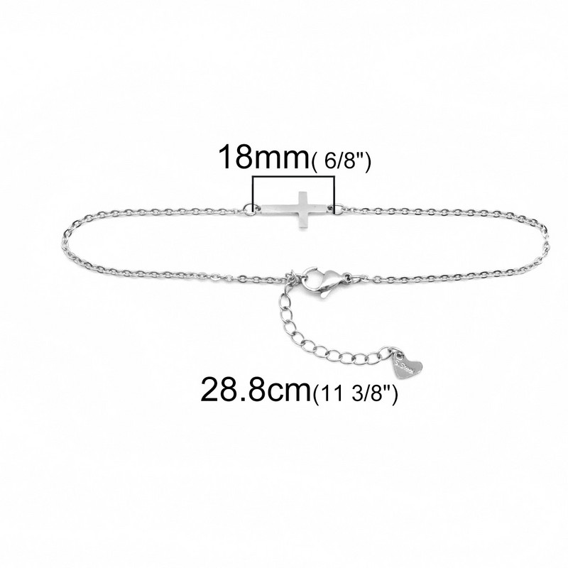 Moda gleznă din oțel inoxidabil 304 gleznă cu lanț de culoare argintie pentru femei vara plajă sandale desculțe bijuterii cadouri, 1 bucată