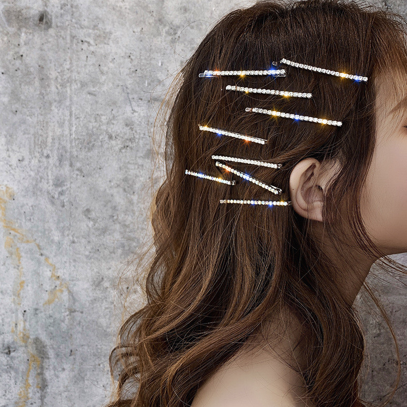 Agrafă de păr simplă cu strasuri de modă Agrafe de păr cu diamante Agrafe de păr și cleme de nuntă Accesorii de păr coreeane Seturi de bijuterii
