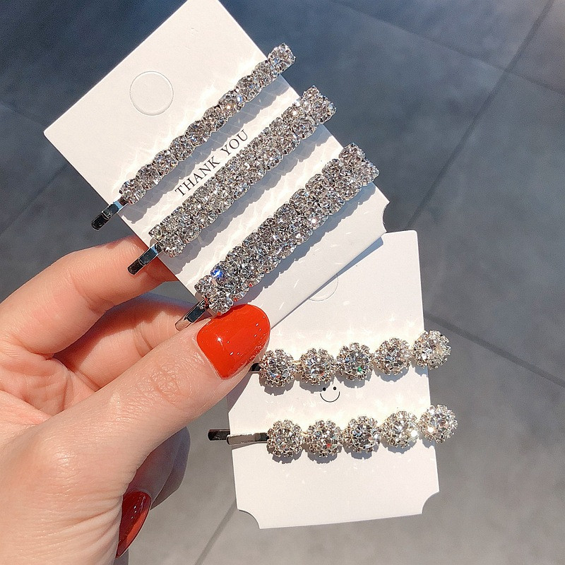 Agrafă de păr simplă cu strasuri de modă Agrafe de păr cu diamante Agrafe de păr și cleme de nuntă Accesorii de păr coreeane Seturi de bijuterii
