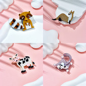 MEYRROYU Broșe cu oaie de desene animate pentru femei, material acrilic elegant, insignă pentru animale de companie, accesorii pentru cadou de Crăciun, bijuterii Брошь