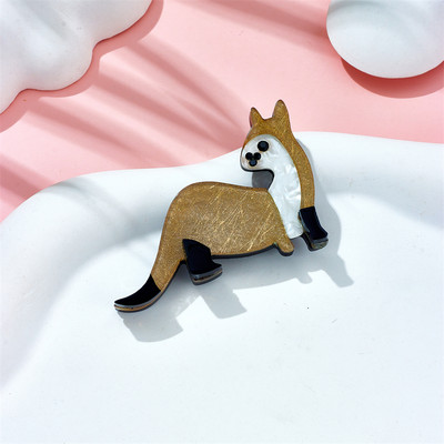 MEYRROYU Broșe cu oaie de desene animate pentru femei, material acrilic elegant, insignă pentru animale de companie, accesorii pentru cadou de Crăciun, bijuterii Брошь