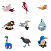 MEYRROYU Roztomilé vtáčie tvary pre ženy, brošne z akrylového materiálu, vtáky, páv, sova, dámske špendlíky, brošňa, krásny štýl, dievčenské šperky, darčeky