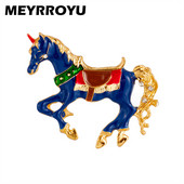 MEYRROYU Dámska brošňa s motívom bežeckého koňa, materiál z zinku, štýlové zvieracie dámske špendlíky, brošne, vintage dámske šperky na batohy