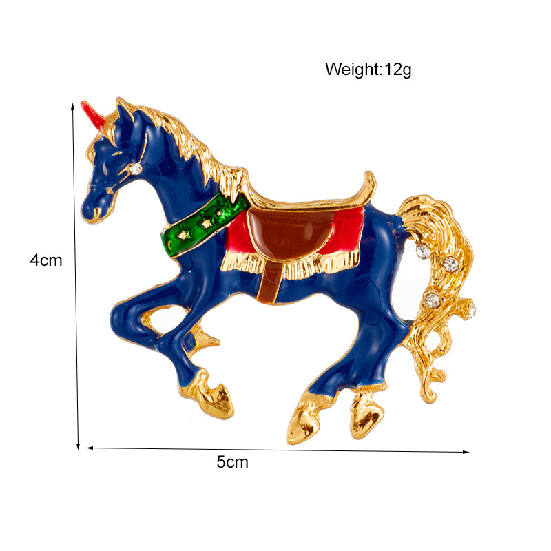 MEYRROYU Dámska brošňa s motívom bežeckého koňa, materiál z zinku, štýlové zvieracie dámske špendlíky, brošne, vintage dámske šperky na batohy