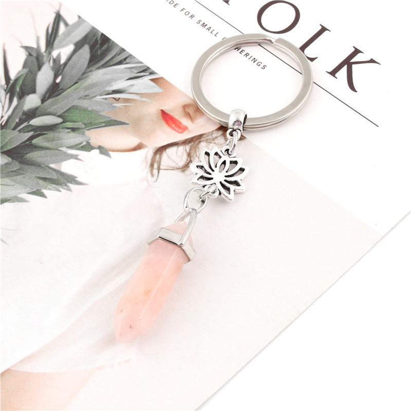 1 buc. Breloc de piatră colorat nou sosire Yoga OM pandantiv breloc femei geanta Hangle mașină bijuterii Accesorii E2505-E2509