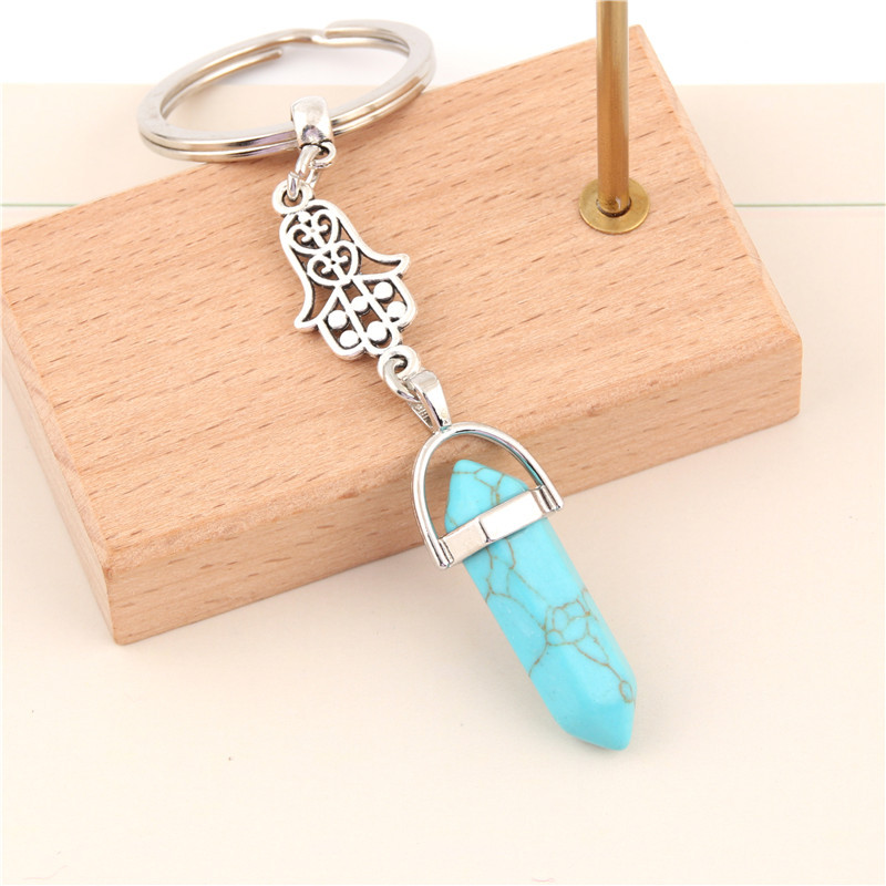 1 buc. Breloc de piatră colorat nou sosire Yoga OM pandantiv breloc femei geanta Hangle mașină bijuterii Accesorii E2505-E2509