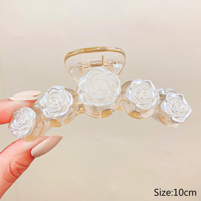 Agrafă mare pentru gheare de păr cu fructe Suport pentru coadă de cal pentru bareta mare din acrilic Agrafe cu gheare de piersică drăguță Ace accesorii de păr pentru femei