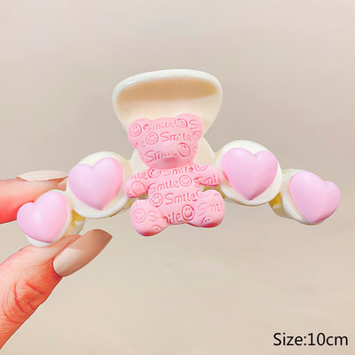 Agrafă mare pentru gheare de păr cu fructe Suport pentru coadă de cal pentru bareta mare din acrilic Agrafe cu gheare de piersică drăguță Ace accesorii de păr pentru femei