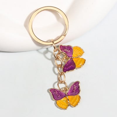 Breloc fluture nou emailat colorat Insecte Cheie masina Femei Geanta Accesorii Bijuterii Cadouri
