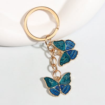 Breloc fluture nou emailat colorat Insecte Cheie masina Femei Geanta Accesorii Bijuterii Cadouri