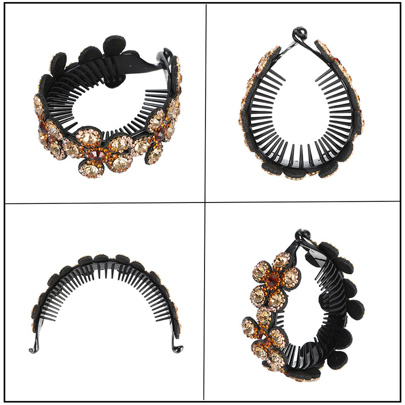 Suport pentru coadă de cal cu ciucuri cu strasuri de lux Agrafe pentru gheare de păr Agrafe pentru ac de păr Ace Accesorii de păr la modă pentru femei