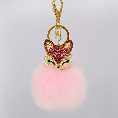 8Color legjobb Cool Puff Ball kulcstartók Aranyos Fox Kulcstartók Gyerekek Női Személyre szabott Gyűrűk Kulcstartók Autótáska Kulcstartók