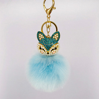 8Color legjobb Cool Puff Ball kulcstartók Aranyos Fox Kulcstartók Gyerekek Női Személyre szabott Gyűrűk Kulcstartók Autótáska Kulcstartók