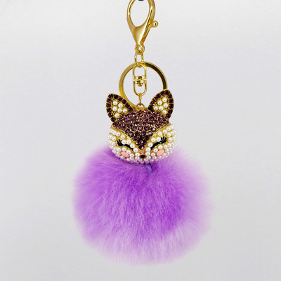 8Color legjobb Cool Puff Ball kulcstartók Aranyos Fox Kulcstartók Gyerekek Női Személyre szabott Gyűrűk Kulcstartók Autótáska Kulcstartók