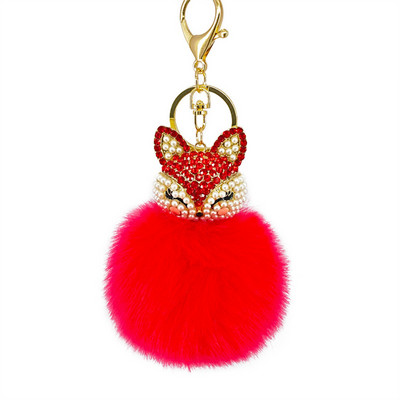 8Color legjobb Cool Puff Ball kulcstartók Aranyos Fox Kulcstartók Gyerekek Női Személyre szabott Gyűrűk Kulcstartók Autótáska Kulcstartók