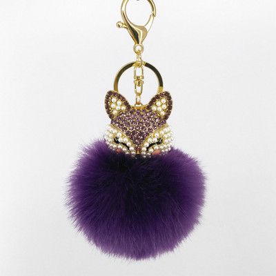 8Color legjobb Cool Puff Ball kulcstartók Aranyos Fox Kulcstartók Gyerekek Női Személyre szabott Gyűrűk Kulcstartók Autótáska Kulcstartók