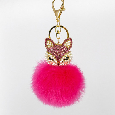 8Color legjobb Cool Puff Ball kulcstartók Aranyos Fox Kulcstartók Gyerekek Női Személyre szabott Gyűrűk Kulcstartók Autótáska Kulcstartók