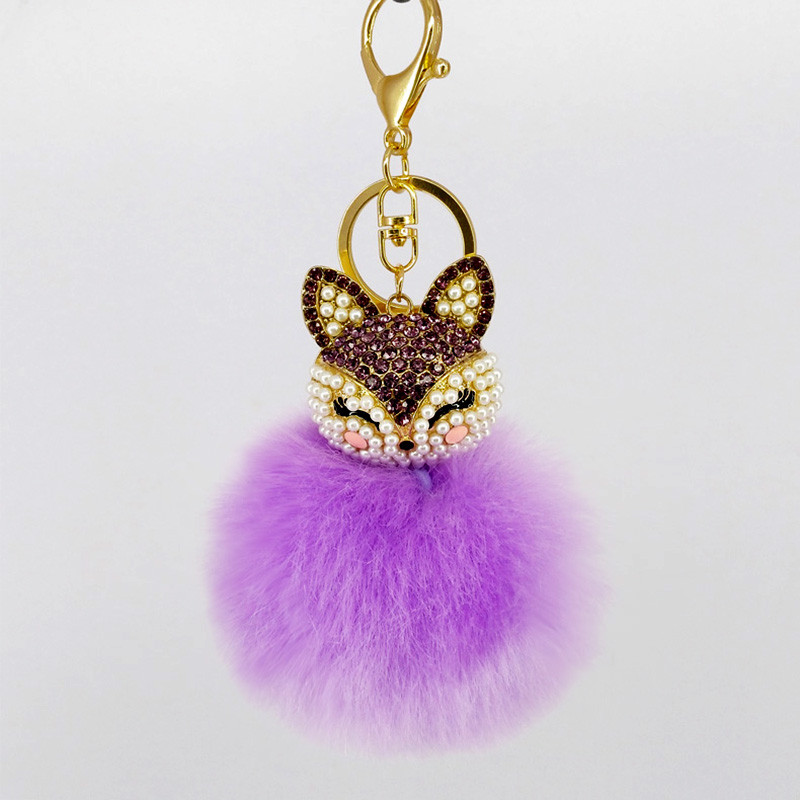 8Color legjobb Cool Puff Ball kulcstartók Aranyos Fox Kulcstartók Gyerekek Női Személyre szabott Gyűrűk Kulcstartók Autótáska Kulcstartók