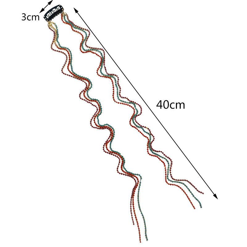 Bling Bling Strasuri Lanț pentru cap Agrafă de păr Bijuterii pentru toaletă de lux Ornamente de mireasă cu ciucuri lungi Accesorii de păr pentru fete