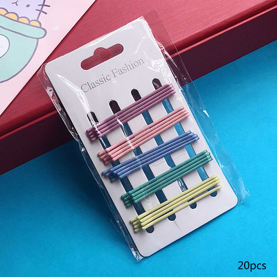 20/50 db/csomag Hajcsat Hajtűk Női Bobby Pins Hajfogantyúk Hajcsat Egyszerű Candy Color Hajformázó Kiegészítő Szettek