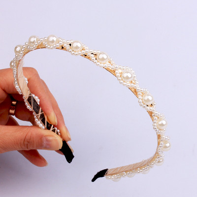 Χρυσά μεταλλικά κομμωτήρια για γυναίκες Αξεσουάρ μαλλιών Επώνυμα κρίκους μπάντα φιόγκος Γαμήλια μαργαριτάρια Μεταλλικά νυφικά μπάντες κεφαλής Κλιπ