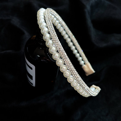 Χρυσά μεταλλικά κομμωτήρια για γυναίκες Αξεσουάρ μαλλιών Επώνυμα κρίκους μπάντα φιόγκος Γαμήλια μαργαριτάρια Μεταλλικά νυφικά μπάντες κεφαλής Κλιπ