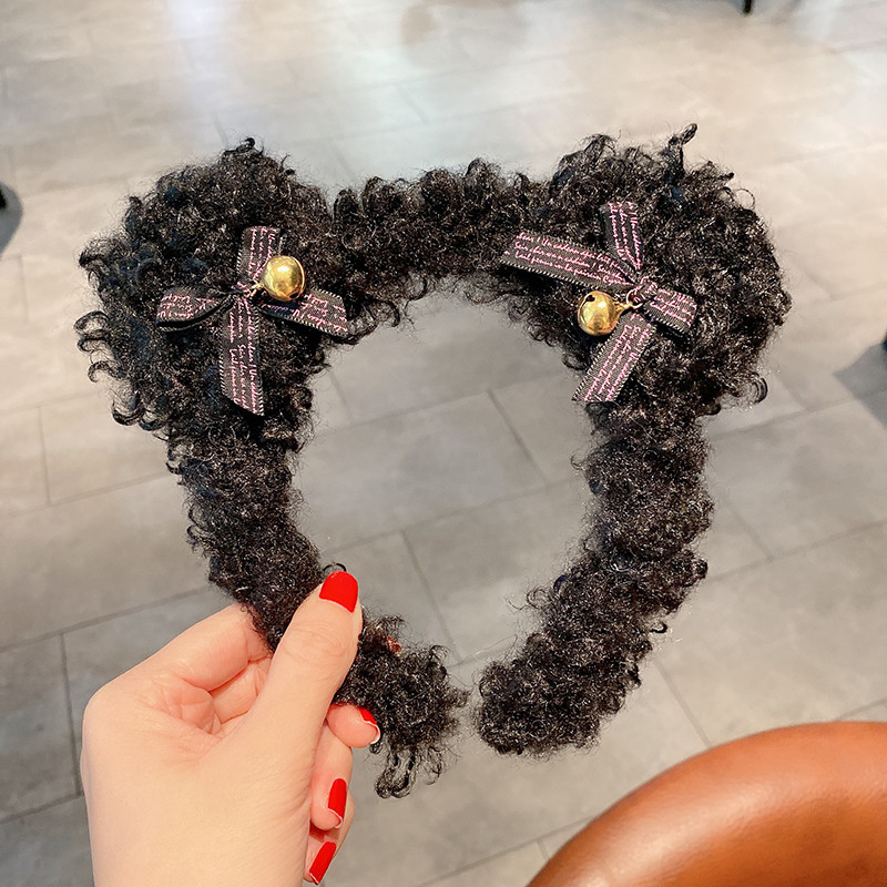 Bentite drăguțe din lână de miel pentru fete, care se spală pe față, încântător de animale, bentiță ureche de urs, ornament pentru cosplay, inele, accesorii de păr la modă