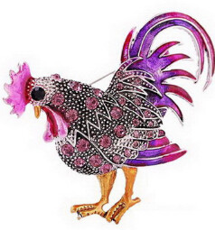 1 buc cristal stras pui cocoș găină fermă animale broșă bijuterii costum pentru femei