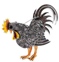 1 buc cristal stras pui cocoș găină fermă animale broșă bijuterii costum pentru femei