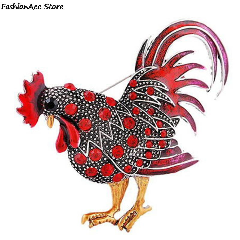 1 buc cristal stras pui cocoș găină fermă animale broșă bijuterii costum pentru femei