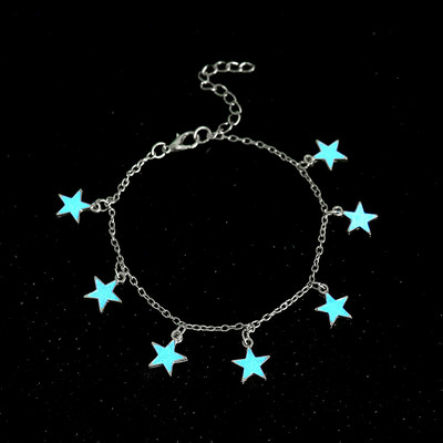 Anklet de plajă luminoasă de epocă Lanț pentru picioare Shell hard Bijuterii de modă Charming Glow In The Dark Heart Anklet
