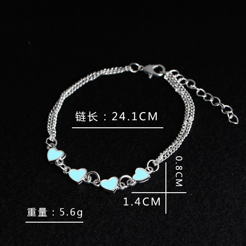 Anklet de plajă luminoasă de epocă Lanț pentru picioare Shell hard Bijuterii de modă Charming Glow In The Dark Heart Anklet