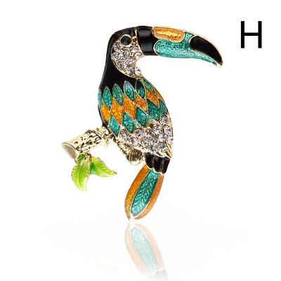 Broșă din aliaj cu 20 de stiluri cu strasuri de bufniță de animale, ace și broșe de coajă de epocă emailate pentru femei, bărbați, haine, eșarfă, bijuterii