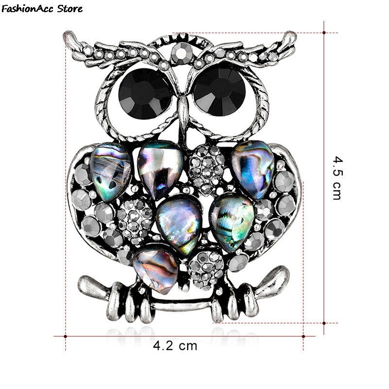 Broșă din aliaj cu 20 de stiluri cu strasuri de bufniță de animale, ace și broșe de coajă de epocă emailate pentru femei, bărbați, haine, eșarfă, bijuterii