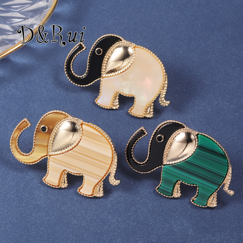 D&Rui luksuzni pozlaćeni broš sa slonom od akrila, modna igla od legure cinka, ženska haljina, slatka dekoracija za žene, muškarce, darovi