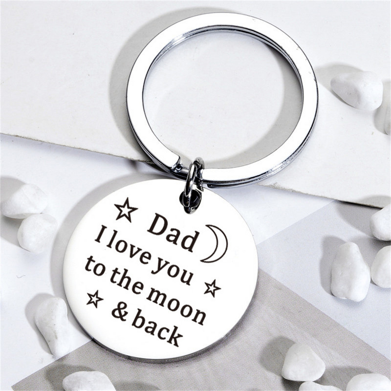 "Szeretlek a Holdig és vissza" feliratos kulcstartó bűbáj Hálaadás Apák napja Anyák napi ajándékok Jelentős díszek