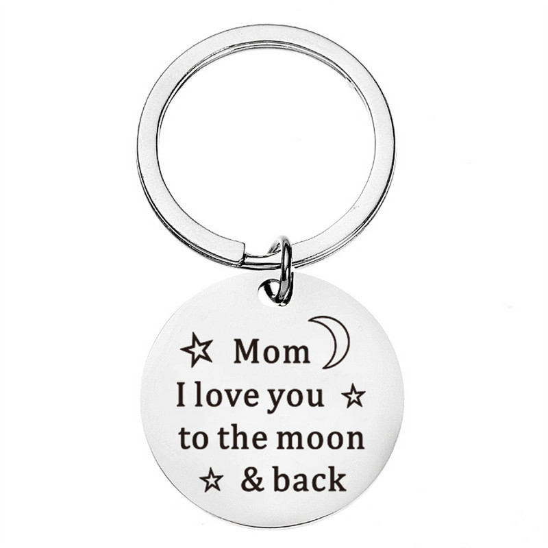 "Szeretlek a Holdig és vissza" feliratos kulcstartó bűbáj Hálaadás Apák napja Anyák napi ajándékok Jelentős díszek