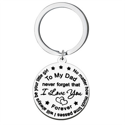 Breloc rotund cu litere din oțel inoxidabil Breloc de Ziua Tatălui Cadou de Ziua Mamei Breloc Memorial Accesorii creative