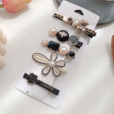 4/8 buc/pachet Seturi de agrafe de păr din perle aurii Agrafe de păr cu strasuri Agrafe drăguțe Agrafe de lux Accesorii de păr pentru femei