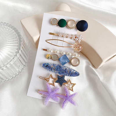 4/8 buc/pachet Seturi de agrafe de păr din perle aurii Agrafe de păr cu strasuri Agrafe drăguțe Agrafe de lux Accesorii de păr pentru femei