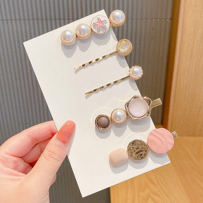 4/8 buc/pachet Seturi de agrafe de păr din perle aurii Agrafe de păr cu strasuri Agrafe drăguțe Agrafe de lux Accesorii de păr pentru femei