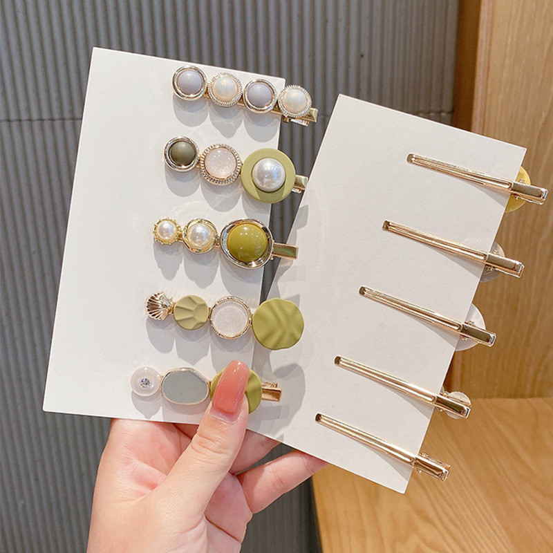 4/8 buc/pachet Seturi de agrafe de păr din perle aurii Agrafe de păr cu strasuri Agrafe drăguțe Agrafe de lux Accesorii de păr pentru femei