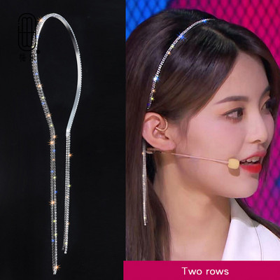 Bling Bling strasuri benzi pentru femei benzi lungi cu ciucuri fundite bentiță de designer coreean accesorii pentru nunta pentru păr