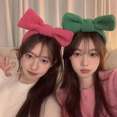 Fleece Bowknot Hajpántok Lányok Arcmosó Szép Fejpántok Cosplay Dísz Karikák Bandák Koreai divat Smink Haj Kiegészítők