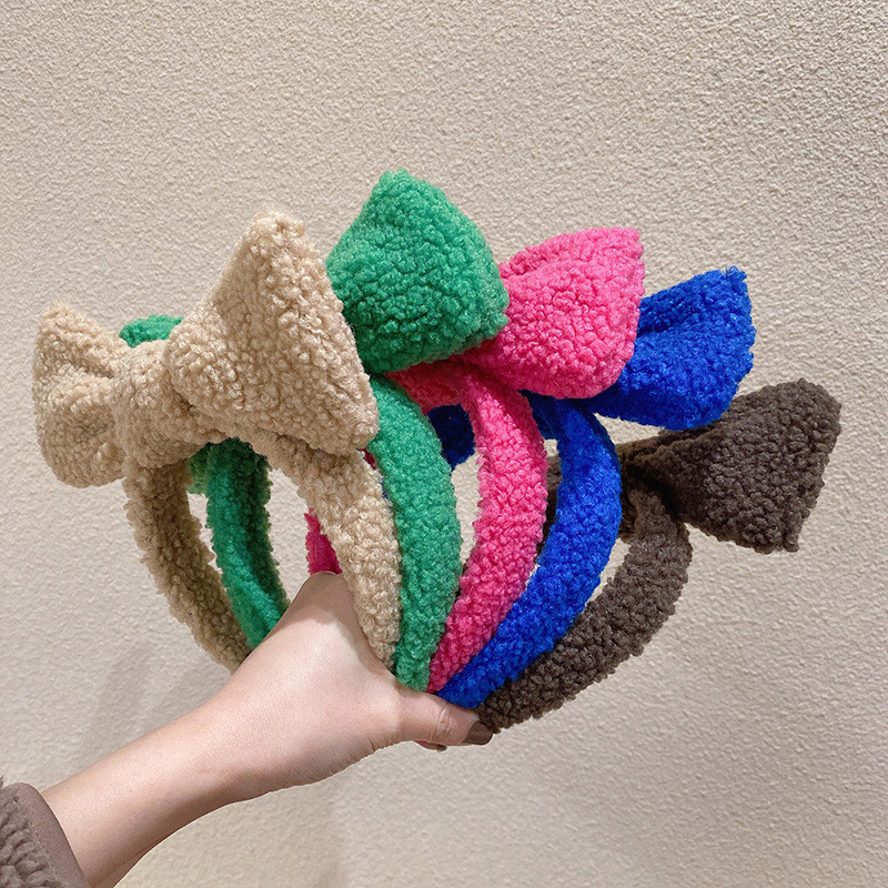Fleece Bowknot Hajpántok Lányok Arcmosó Szép Fejpántok Cosplay Dísz Karikák Bandák Koreai divat Smink Haj Kiegészítők