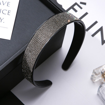 Bentite de păr cu strasuri complete pentru femei, negru, lunetă anti-alunecare, arc de păr, bentite pentru fete, accesorii pentru păr pentru femei.