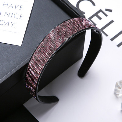 Bentite de păr cu strasuri complete pentru femei, negru, lunetă anti-alunecare, arc de păr, bentite pentru fete, accesorii pentru păr pentru femei.