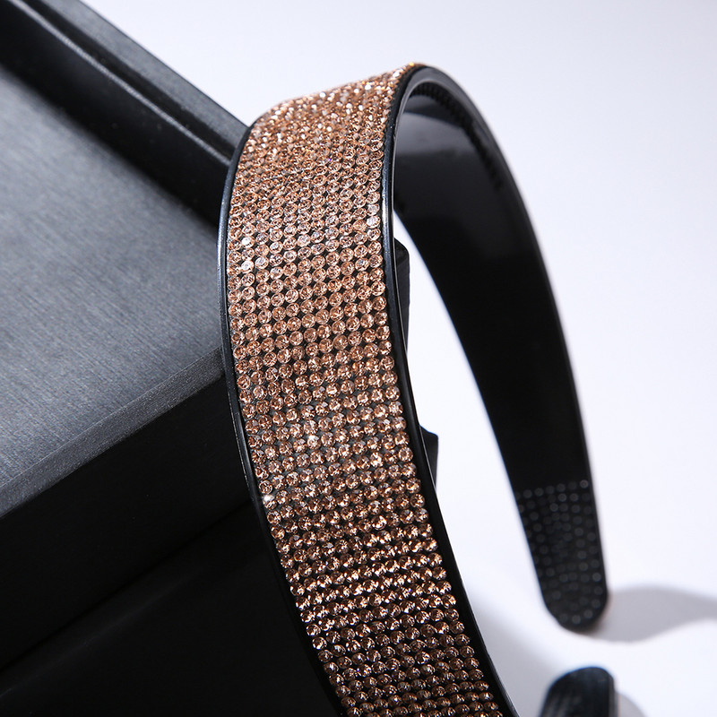 Bentite de păr cu strasuri complete pentru femei, negru, lunetă anti-alunecare, arc de păr, bentite pentru fete, accesorii pentru păr pentru femei.