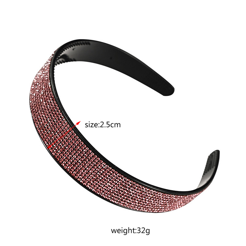 Bentite de păr cu strasuri complete pentru femei, negru, lunetă anti-alunecare, arc de păr, bentite pentru fete, accesorii pentru păr pentru femei.