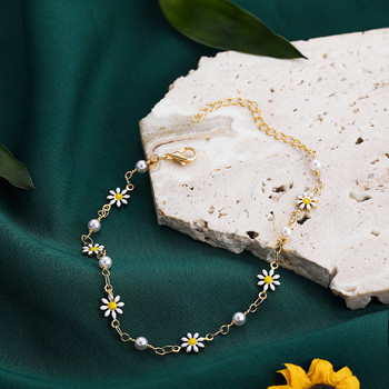Χαριτωμένα λουλούδια μαργαρίτα για γυναίκες Βραχιόλι ποδιών παραλίας Χειροποίητο Bohemian Foot Chain Boho Boho Jewelry Boho δώρο